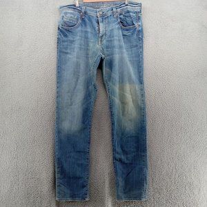 Mavi Jeans Mens 36x36 Blue Medium Wash Zach Regular Rise Straight Leg Distressed